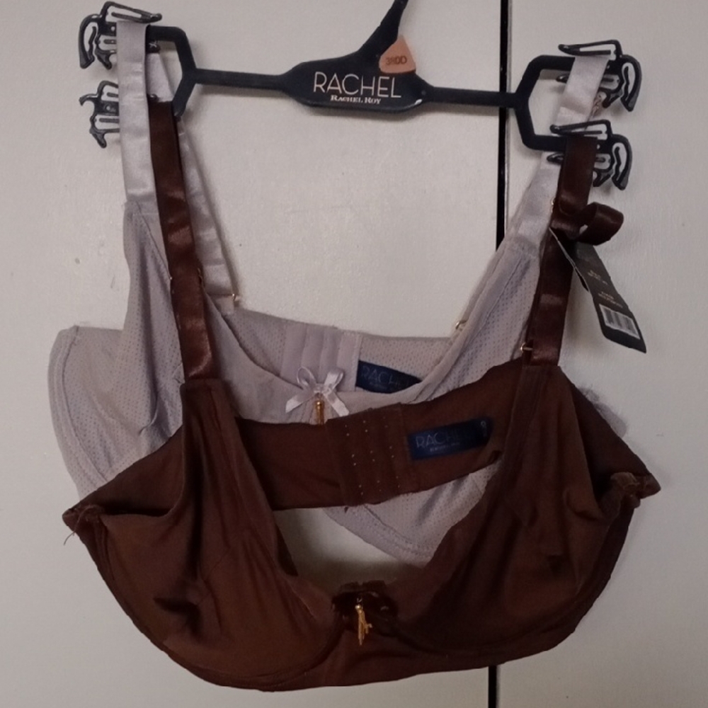 Rachel Women's Brown and Cream Bra Set